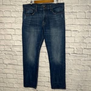 Lucky Brand Medium Wash 410 Athletic Fit Straight Leg Jeans W 38 L 32